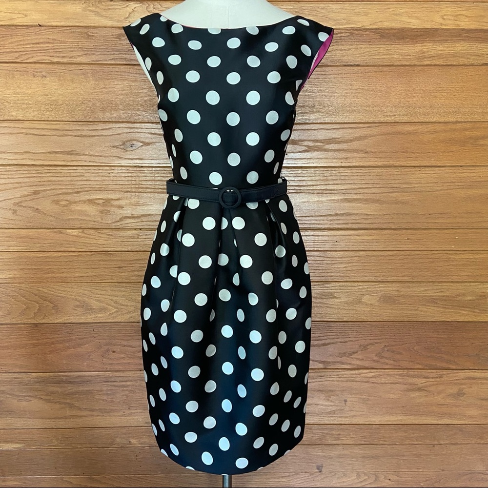 Eliza J Black and White Polka Dot Sheath Dress